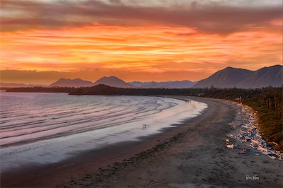 Cox Bay beach sunset